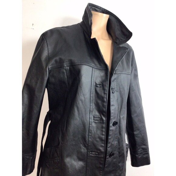 The J Collection Leather Jacket Coat Womens Medium - Picture 6 of 8